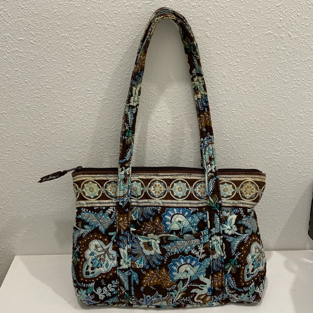 Vera Bradley Java Blue Retired Pattern Zipper Shoulder / Handbag